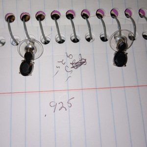 Black Sapphire. 925 Stamped Earrings